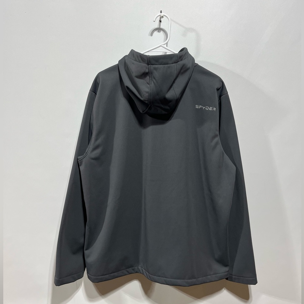 SPYDER Men’s Gray‎ Hooded Jacket with Logo Size Large - Picture 2 of 5